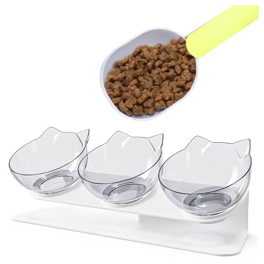 Comedero 3 en 1, Cuenco Elevado con Soporte, Tazón de Alimentación 15°Inclinación Comederos Doble para Gatos y Cachorros