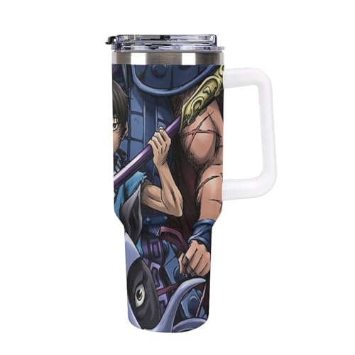 タンブラー キングダム 水筒 40OZ 真空断熱 保温保冷 ステンレスマグボトル 結露しない ストロー付き/直飲み可能 洗いやすい ハンドル付き 車内用 アウトドア キャンプ 大容量