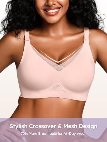 Image of Jelly Bras for Women No Underwire, Full Coverage Seamless Comfortable Bralette with Support and Lift, Wireless Padded Bra