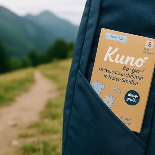 Kuno to Go – Reisewaschmittel - Waschmittel für unterwegs | 8 Waschladungen | Ohne Flüssigkeit | Ideal für Reisen, Camping & Handwäsche | Ultraleicht, platzsparend & umweltfreundlich (1) – Bild 6
