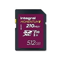 Integral Momentum I - Scheda SDXC V30 U3 da 512 GB, fino a 210 MB/s in lettura