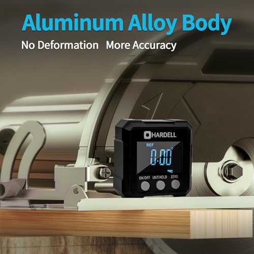 HARDELL Digital Angle Finder,Dual Axis 4X90° 0-40° Digital Angle Gauge With Magnetic Base, Relative Absolute Measuring Tool, Aluminum Alloy Auto-Rotation Protractor for Table Saw Tube Decoration DIYer - Thumbnail 7