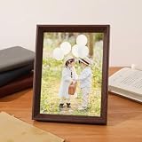 Dsnyu - Marco de fotos rectangular (8 x 13 cm, madera de nogal MDF, acrílico, horizontal y vertical, para mesa