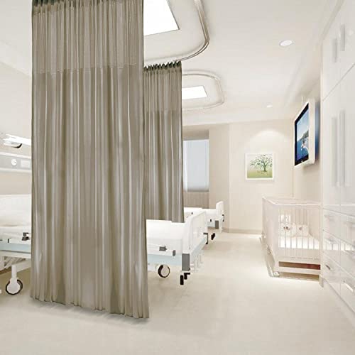 Macochico Hospital Flat Hook Curtain Privacy Cubicle Curtains for Hospital SPA Clinic Lab School Nursery,Taupe,10ft Wide x 7ft Tall 1 Panel