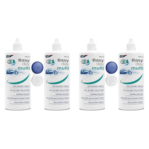 Easy Day Multi Soluzione Unica per Lenti a contatto - 4x360 ml + 2 Portalenti inclusi