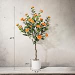 Artificial Camellia Tree 4ft, 2pack Indoor Fake Plant with Realistic Trunk, Leaves, Flowers and White Planter, Faux Potted Tree for Home Decor and Housewarming Gift - Image 4
