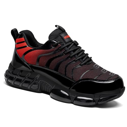 Hogent Steel Toe Shoes for Men Women Safety Work Sneakers Indestructible Comfortable Lightweight Breathable Construction Shoes Anti Smashing Puncture Proof Air Cushion Sneakers
