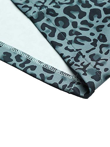 Leeofty Mulheres Elegante Leopard Print Blazer Suit Manga Comprida Turn-down Collar Slim Verificado