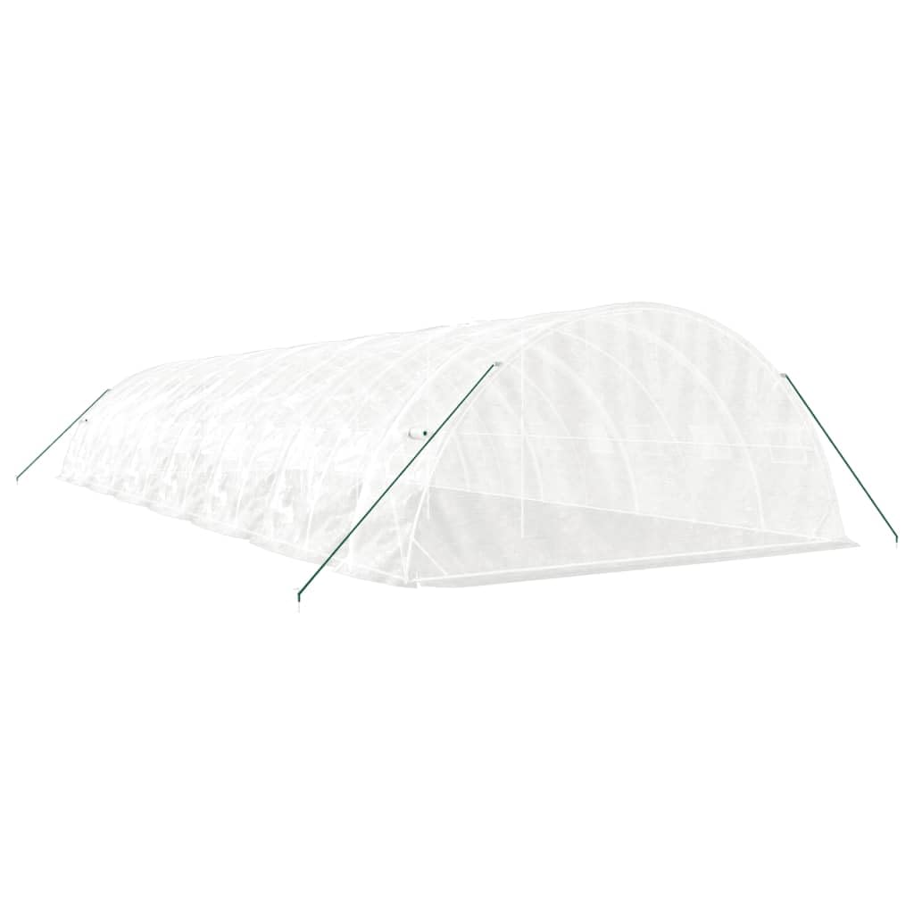 Szklarnia ze stalową ramą, biała, 70 m², 14 x 5 x 2,3 m, do ogrodnictwa hobbystycznego, hodowli roślin, ochrona przed mrozem, odporna na warunki atmosferyczne domek do sadzenia, inspekt, domek