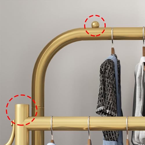 Wytrzymały, wolnostojący wieszak na ubrania z podwójnymi drążkami, przemysłowy wieszak garderobiany do stabilnej prezentacji i przechowywania ubrań, butik domowy i detaliczny