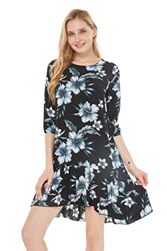 Image of Hawaii Hangover Family Matching Hawaiian Clothes, Midnight Bloom | Family matching Hawaiian outfits, Midnight Bloom, lightweight rayon, machine washable, tropical floral print, luaus, cruises