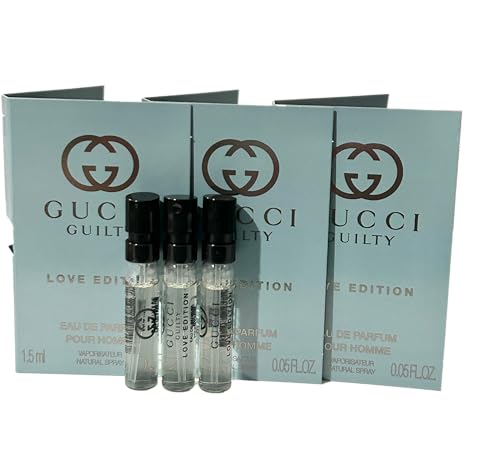 Gucci GUILTY LOVE EDITION MEN Sample Perfume 1.5 ml / 0.05 oz - set of 3 spray samples - 9479