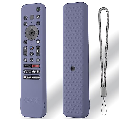 Image of OBOE Sony Bravia Smart TV Remote Cover - Compatible with RMF-TX910U, Voice Remote Protective Cover with Lanyard (D-Lavender Grey)