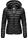 Navahoo Damen leichte Übergangsjacke Steppjacke mit Kapuze Lulana Schwarz Gr. S