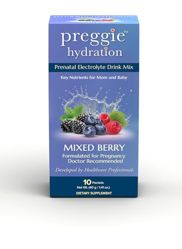 Image of Three Lollies Preggie Hydration Packets - Natural Hydration & Digestive Health Support for Women During Pregnancy - Eases Nausea & Replaces Nutrients - Essentials for Morning Sickness - 10 Packets