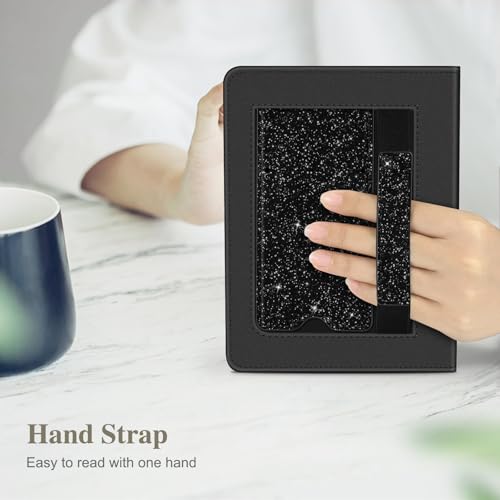 Image of Fintie Case for 7 inch /6.8 inch Kindle Paperwhite(12th /11th Generation-2024 /2021) and Kindle Colorsoft Signature Edition -Slim Foldable Stand Cover Auto Wake /Sleep for Paperwhite 2024, Glitter Black
