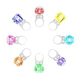Midafon 60 Pack led Glow Rings Light up led Rings Glow Flashing led Rings Diamond Light up Rings Glo