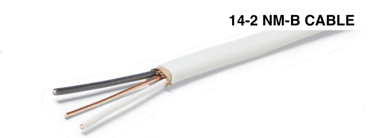 50 Feet 14/2 Type NM-B Copper. #14 AWG, 2 Conductors with Ground. Insulated Jacket White