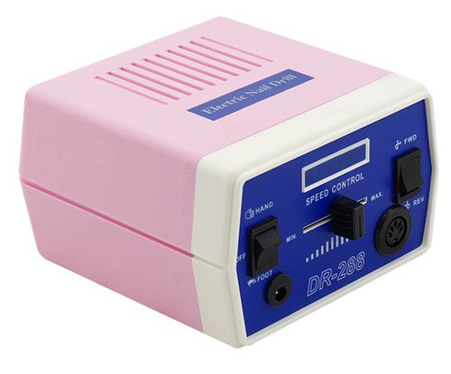 Crisnails® Fresa / Tornio Elettrico, Professionale, per Manicure e Pedicure, con 30.000 Giri al Minuto, con Set di Punte Intercambiabili Incluso, Rosa