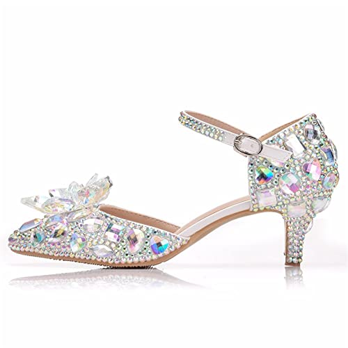 Chaussures de mariage à talons hauts avec strass chic et bride pour bal