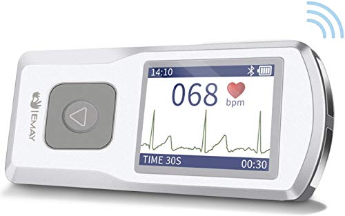 EMAY Portable EKG Monitor | Wireless EKG Monitoring Device with iOS & Android App | Personal ECG Rhythm & Heart Rate Monitor for Home Use | Works with Smartphone and PC