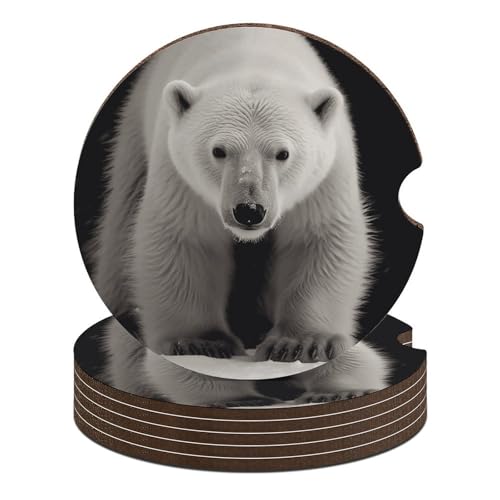 Dessous de verre voiture 6.6cm pour éviter coulures lot de 6 ours