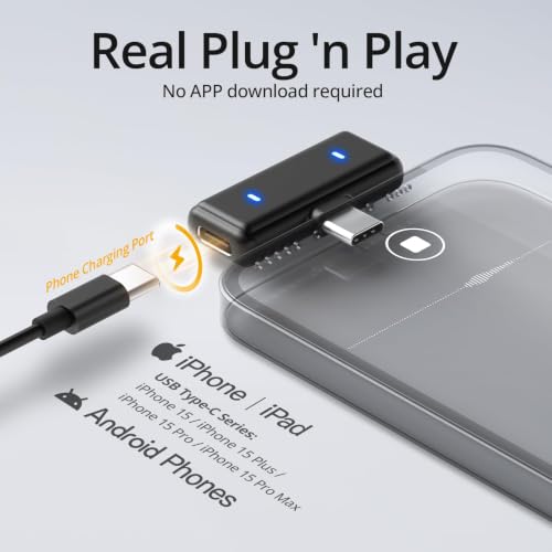 Image of GADGETSWEAR Q9 Dual Wireless Lavalier Microphone with LED Display Case, Noise Cancelling Lapel Microphone for YouTube, Vlogging, Recording, Plug & Play for iPhone, Android (Black)
