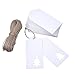 Outus White Kraft Paper Gift Tags (100 Pieces) Hollow Christmas Tree Pattern with Twines 66 Feet for Wedding and Christmas