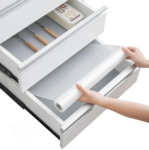Linda's Essentials Protector Cajones Cocina 30 x 500 cm - Protector Antideslizante de Armarios y Muebles - Rollo Cubre Cajon Transparente