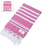 TAKONE Turkish Beach Towel, 39 X 71 Inches Oversized Quick Dry Towel with Travel Bag, 100% Cotton Su