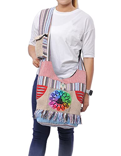 Image of THE COLLECTION ROYAL Graphic Crossbody Bag for Women, Boho Purse, Boho Bag, Hippie Bag, Hippie Purse, Cloth Purse for Women