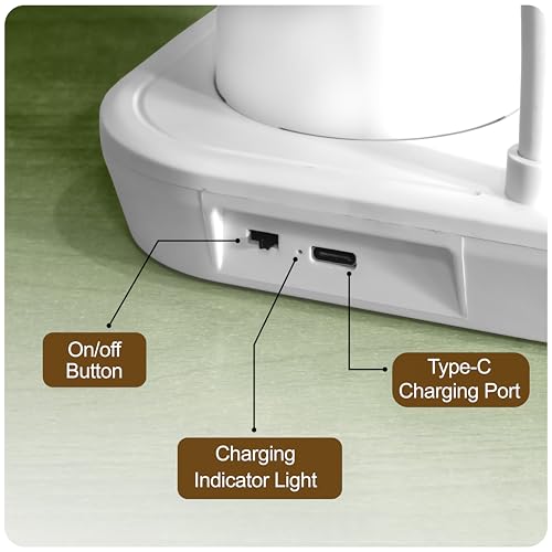 Image of WEIRD WOLF Table Lamp for Study Room I Study Lamp with 3 Color Modes, Adjustable Brightness Level I Touch Dimmer, Flexible Gooseneck I Rechargeable Lamp Light for Study I 6 Months Warranty
