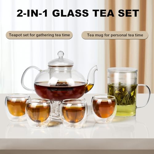 Almagic Glass Tea Set with Teapot and Infuser Mug