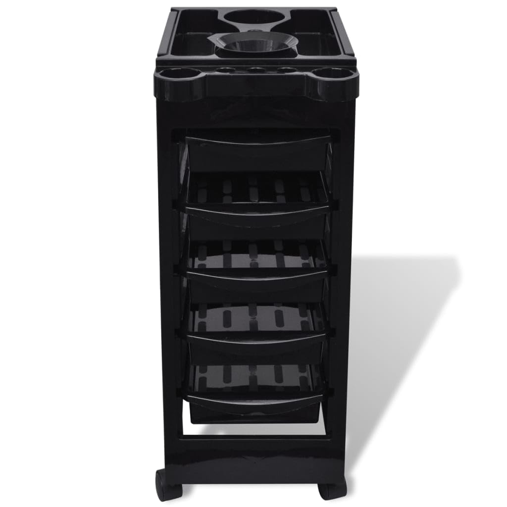 SKM Carrito de plástico con Ruedas para peluquerías,Salud y Belleza,Cuidado Personal,Cuidado lar,Negro,5.2 kg,110104