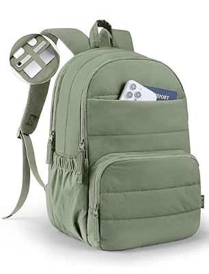 Uselike Travel Backpack for Women, 15.6 Inch Laptop Backpack, Quilted College Bookbag, Cute Work Backpacks, Water Resistant