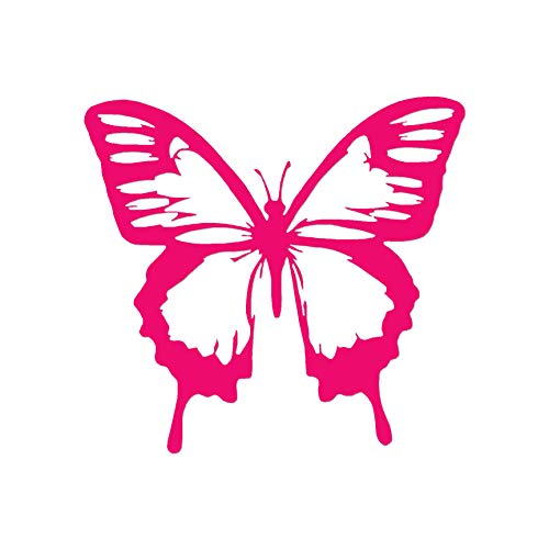 Image of Decorative Decal - Butterfly Monarch 4 inch x 3.75 inch - Hot Pink - Vinyl Sticker