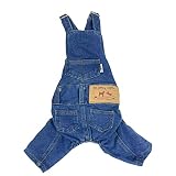 Cat Dog Shirts Clothes Denim Overalls, Pet Jeans Onesies Apparel, Puppy Jean Jacket Sling Jumpsuit C