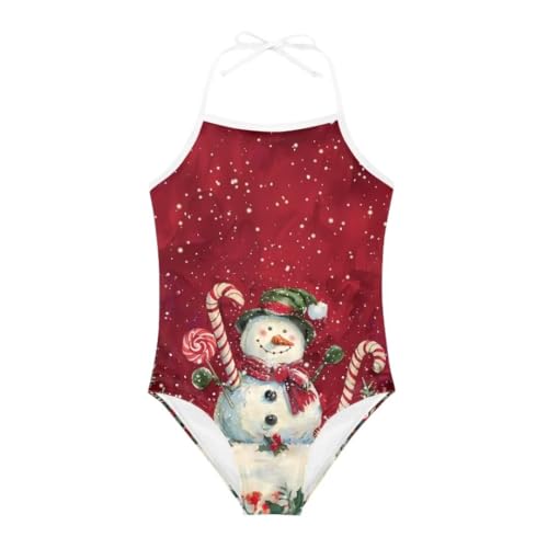 Image of Christmas Kids One-Piece Swimsuits Beach Swimwear Bathing Suit for 3-10 Years Girls