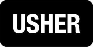 Church Usher Black Magnetic Name Badges, Easy to Read Pack of 2