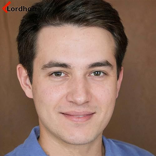Foto von Lordhair Toupet Echthaar Männer,Perücke Männer,0,03 mm Dünne Leder Basis 20 * 25 CM Leichtes Haarersatzsystem Mittlerer Dichte,Toupet Natürlich eng anliegend, Elegant und Schön