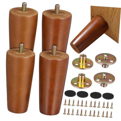 Patas de madera para muebles de salón y dormitorio pack de 4 unidades marca UKCOCO 2