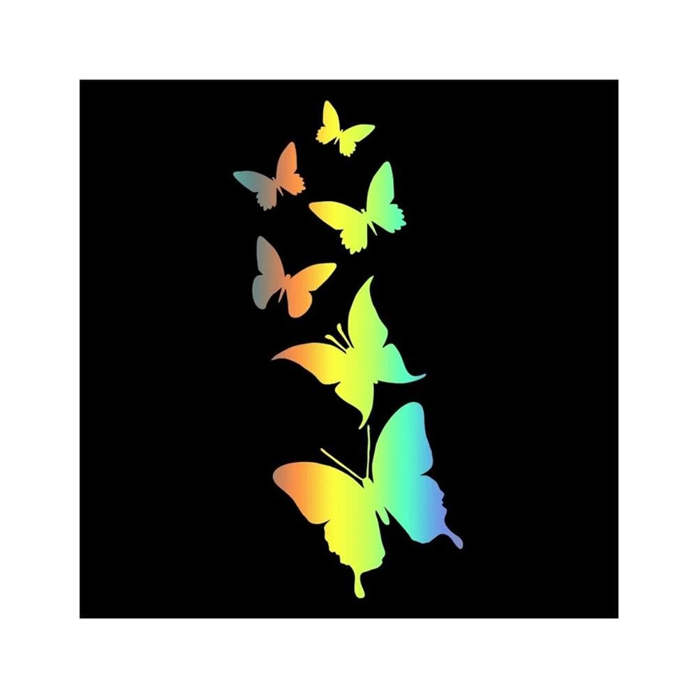 Flyying Butterfly Butterflies Vinyl Decal Car Sticker Waterproof Auto Decors On Bumper Rear Window Laptop(Laser)