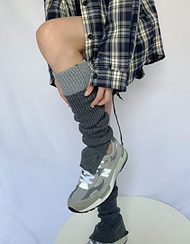 Image of WODECASA Girls Kawaii Leg Warmers Knitted Flared Leg Sleeves Goth Crochet Baggy Cuff Ankle Heap Socks