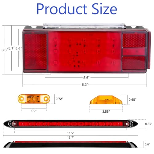 Image of LIMICAR Boat Trailer Light Kit with 15-LED Light Bar and 6 Marker Lights