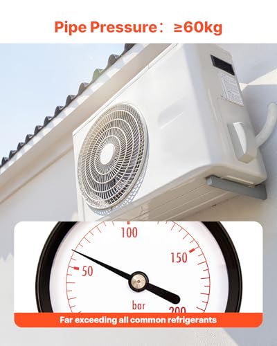 Image of VEVOR 100ft Mini Split Line Set, 1 /4 inch & 1 /2 inch OD AC Copper Tubing Pipe, 3 /8 White PE Thickened Insulated Coil with Flared Nuts, Strapping Tapes, for Mini Split Air Conditioner HVAC or Heat Pump System