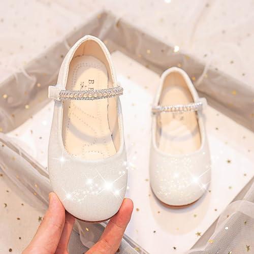 IWIHMIV Toddler Girl Mary Jane Dress Shoes Flat Bottom Comfortable Princess Ballet Shoes for Girl Party School4