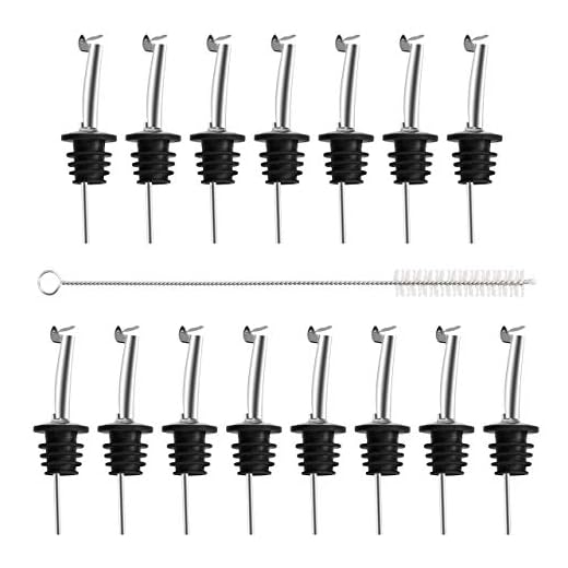 Incutex 15x becs verseur Huile d'olive Acier Inoxydable avec clapet Bec verseur Bouteille Bouchon verseur