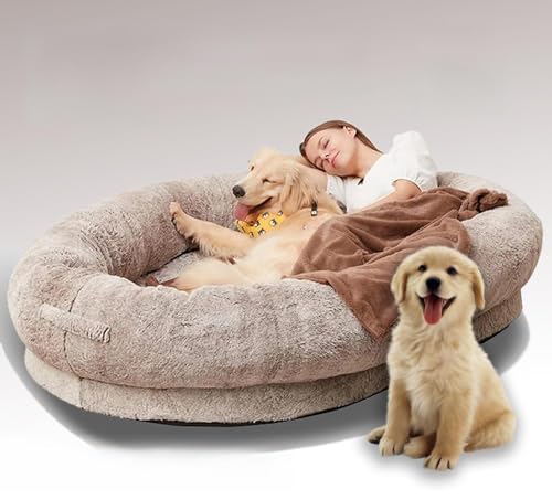 Cama para Perros Humanos para Personas Adultas XXXL, Cama Gigante para Perros para Humanos con Manta, Camas Grandes Lavables para Perros Adultos, Cama Esponjosa para Perros de Todos los Tamaños ( Size