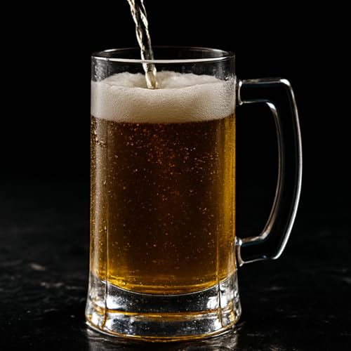 Image of BLACKCARROT Beer Mugs Set of 6, 400mL, Ideal for Cocktail /Mocktail /Beer /Smoothie /Shake /Sundae /Pina Colada, Perfect for Gifting, Freezer Safe