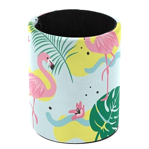 Pot à crayons en cuir synthétique de qualité supérieure avec imprimé végétal